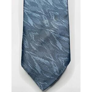 Vintage Retro Men's Blue Patterned Silk Neck Tie Lt Staining